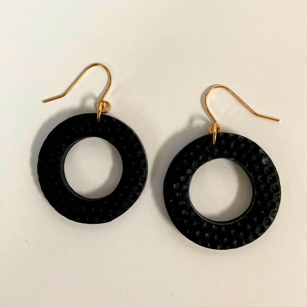 Black Polymer Earrings